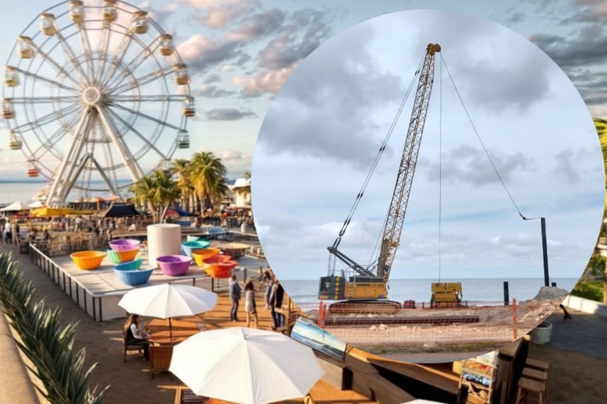 Empezó montaje del Mirador del Sol en Cartagena: gran plataforma sobre el mar