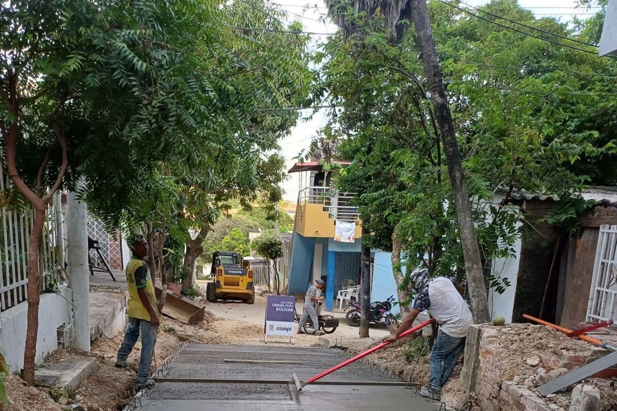 Los 6 barrios de Cartagena donde avanzan obras de pavimentación