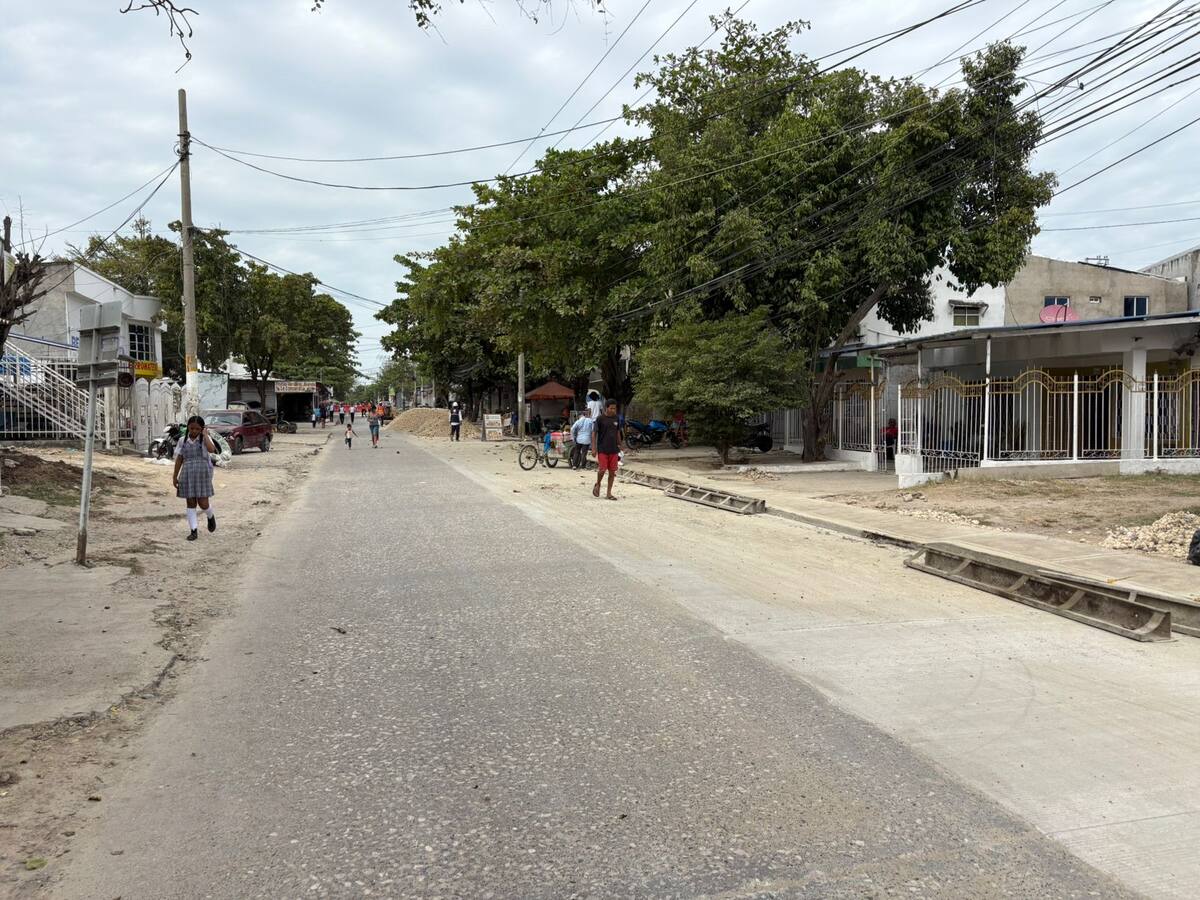 Obras en el sector Stella de Olaya en torno al programa Vías para la Felicidad de la Alcaldía de Cartagena. // Cortesía Alcaldía