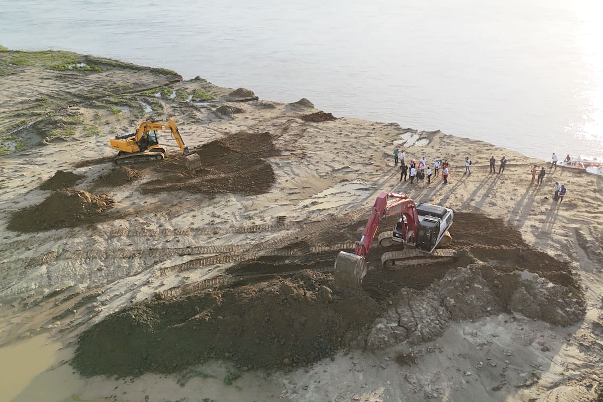 Vuelven a reactivar las obras para mitigar riesgos en Caregato, La Mojana