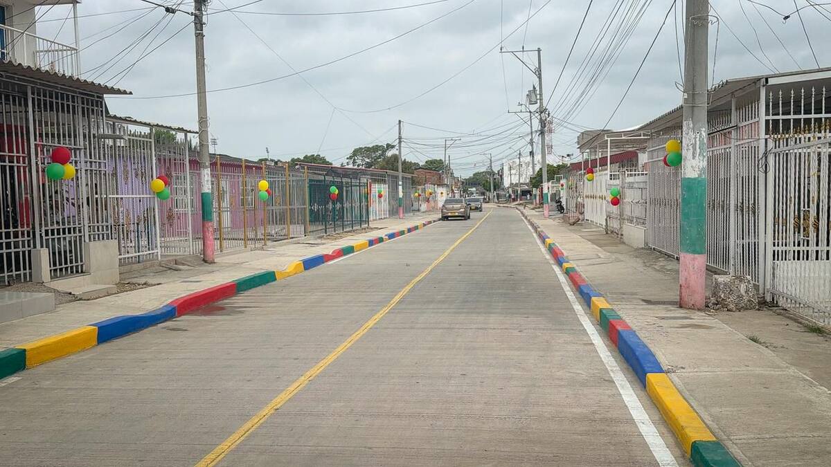 Calle 32 del sector Ricaurte en Olaya Herrera fue pavimentada. // Foto: Cortesía - Gobernación de Bolívar.