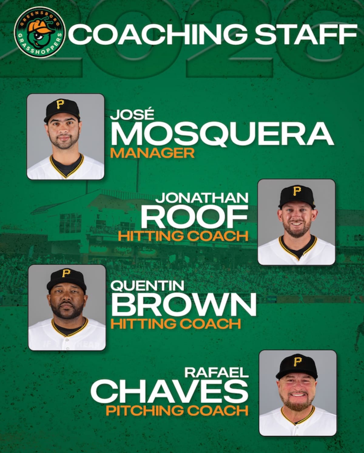José Mosquera confirmado por los Piratas de Pittsburgh como mánager de la sucursal A fuerte Greensboro Grasshoppers.//Cortesía Prensa Caimanes de Barranquilla.