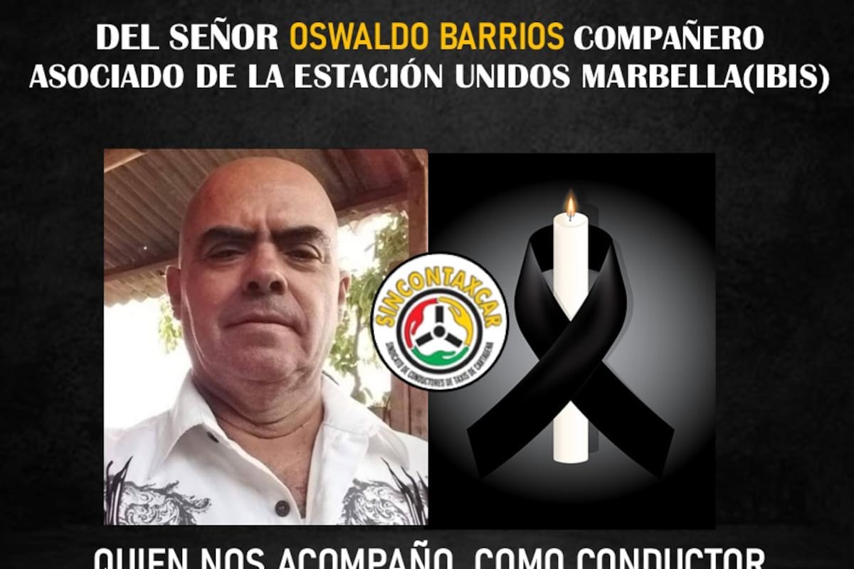 En atraco mataron al taxista Oswaldo Barrios Arnedo cerca del Mercado de Bazurto