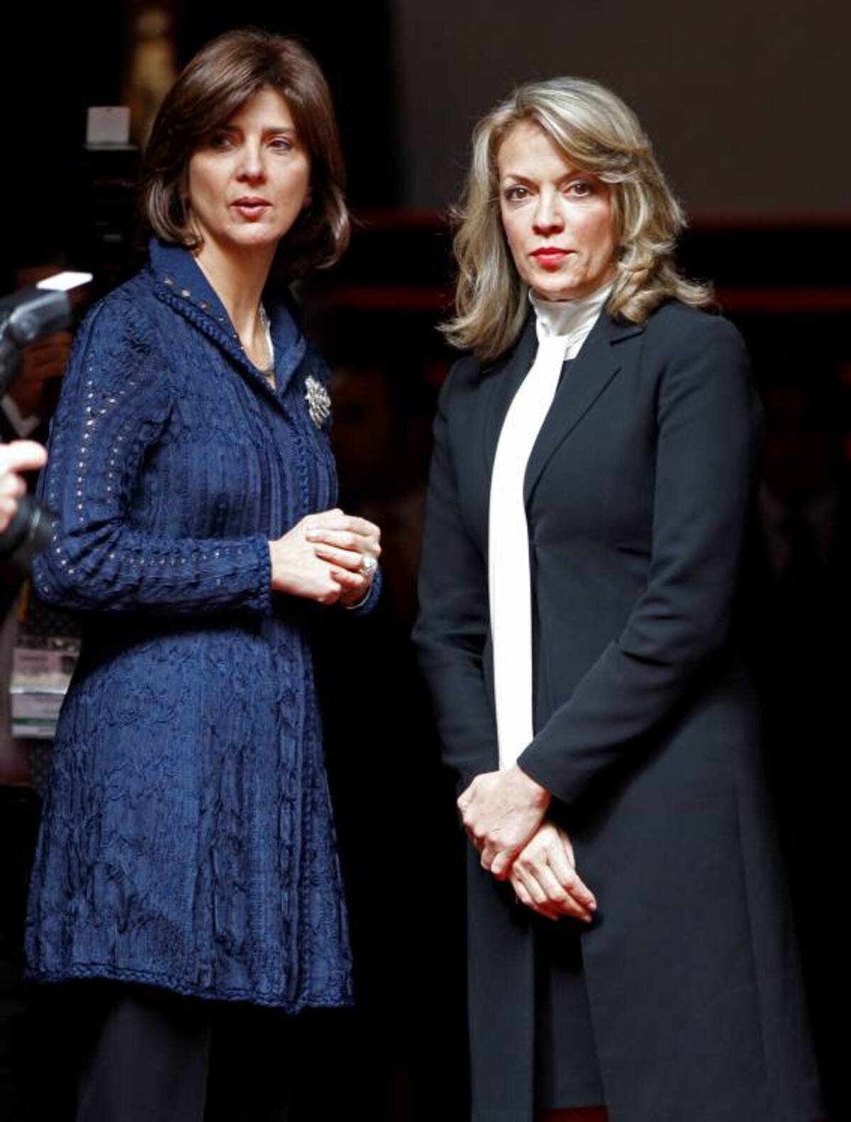 La canciller María Ángela Holguín junto a María Emma Mejía. AP Fernando Vergara