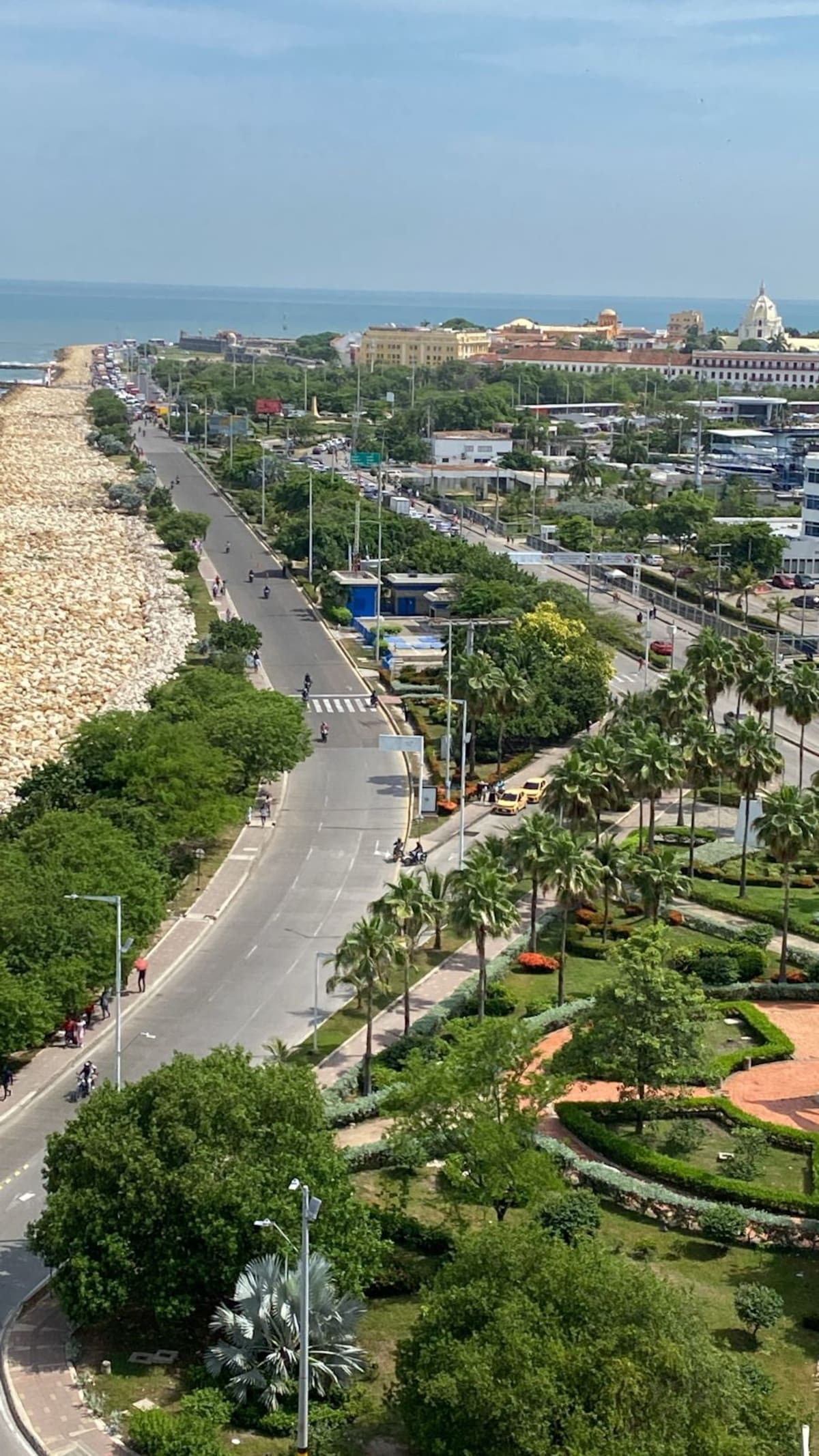 Panorámica de Bocagrande con el paro de taxistas Cartagena, // Cortesía
