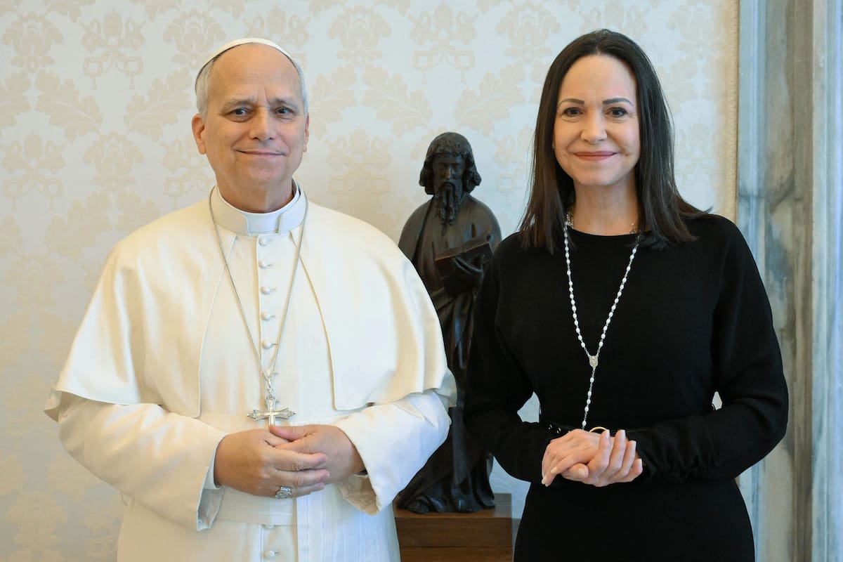 María Corina Machado se reúne con el papa León XIV en Roma. // Foto: AP.