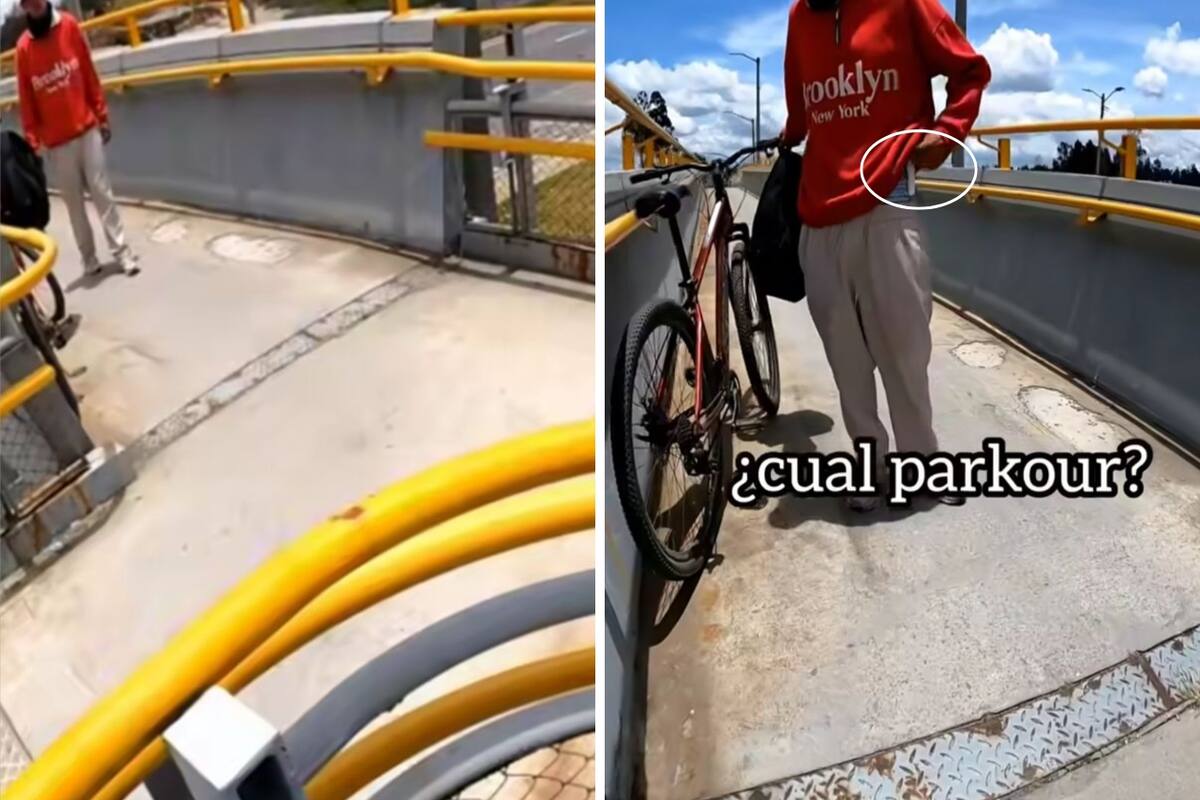 Video: joven se grabó haciendo parkour en Bogotá y captó a sujeto que intentó robarlo