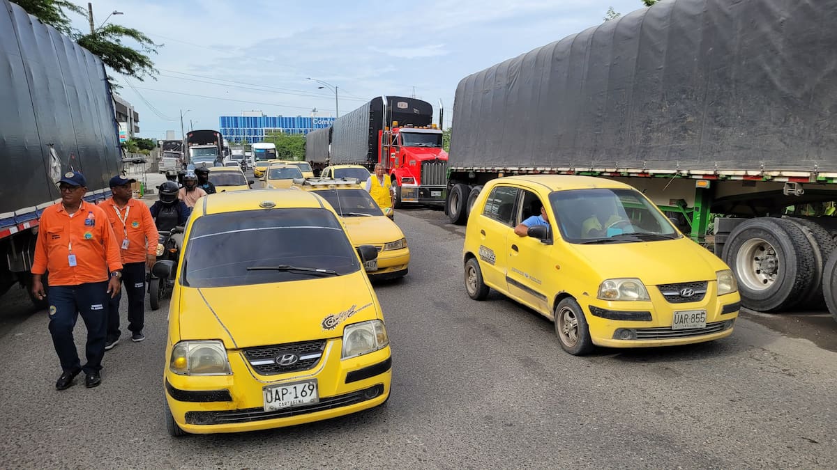 Paro de taxistas en Cartagena. // Nayib Gaviria- EU