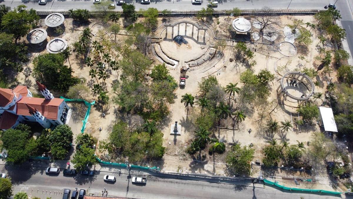 Obras en el parque Apolo, en El Cabrero, tienen más del 50% de avance. // Foto: Cortesía - Alcaldía de Cartagena.