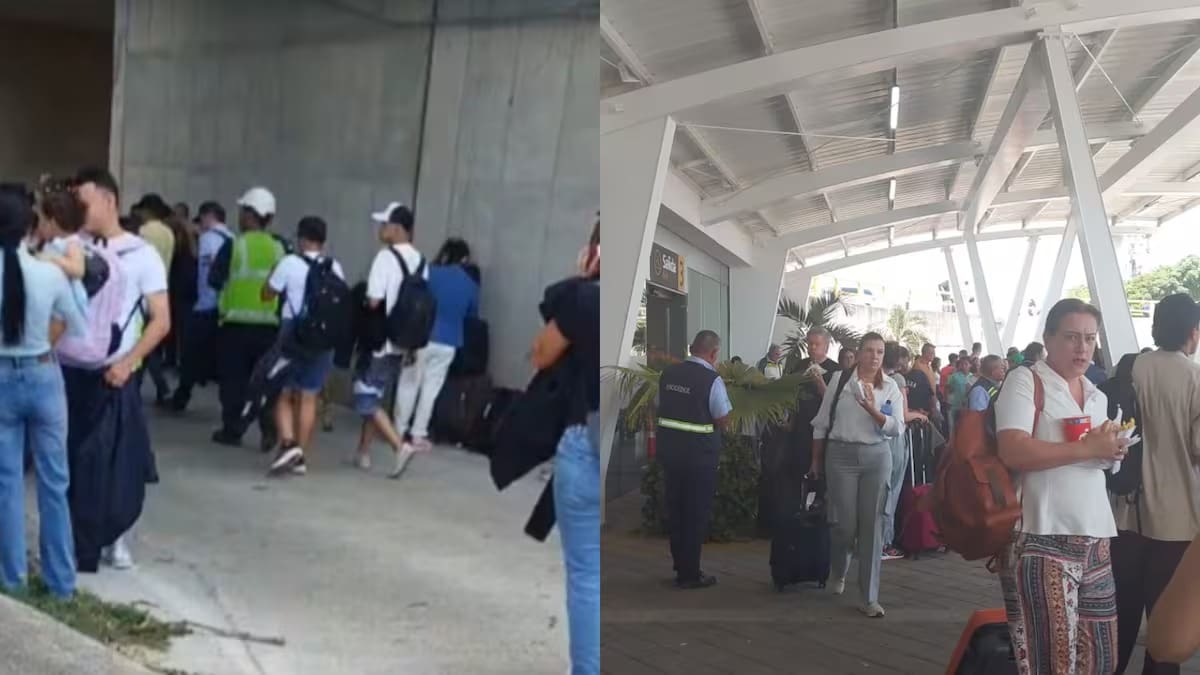 Pasajeros a las afueras del aeropuerto de Barranquilla. // Foto: El Heraldo