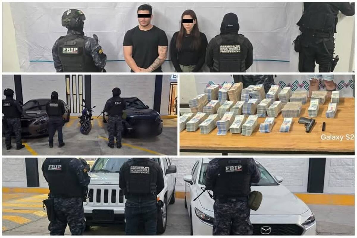 A la pastora su su amante, los cuales fueron capturados, también se les aprehendieron cuatro vehiculos de alta gama. // Redes sociales.