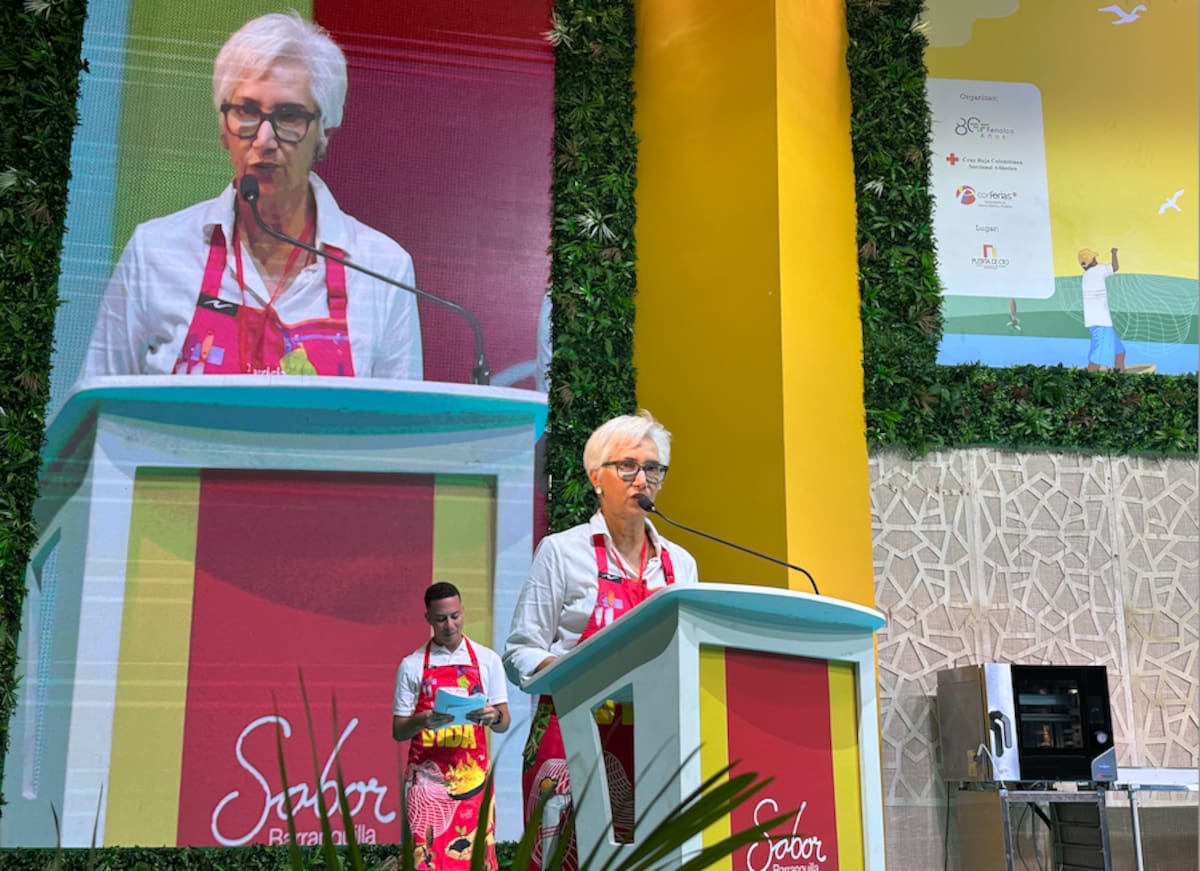 Patricia Maestre, directora de Sabor Barranquilla, durante la apertura de la feria gastronómica este jueves en el Centro de Eventos Puerta de Oro de la capital del Atlántico.//El Universal.