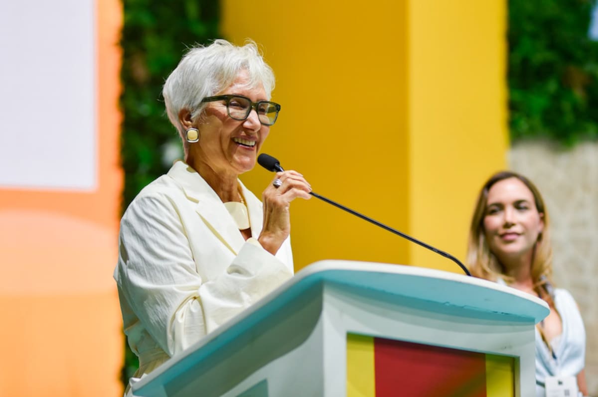 Patricia Maestre, directora y fundadora de Sabor Barranquilla, durante la presentación de la presente edición que arranca este jueves en Puerta de Oro, Centro de Eventos del Caribe.//Cortesía Sabor Barranquilla.