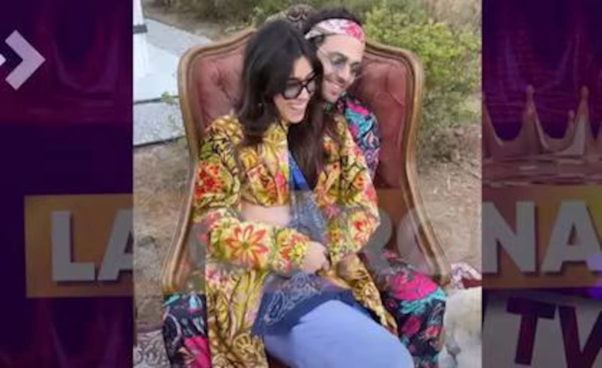 Paulina Vega y su esposo. //Foto: captura de pantalla de La Corona TV.