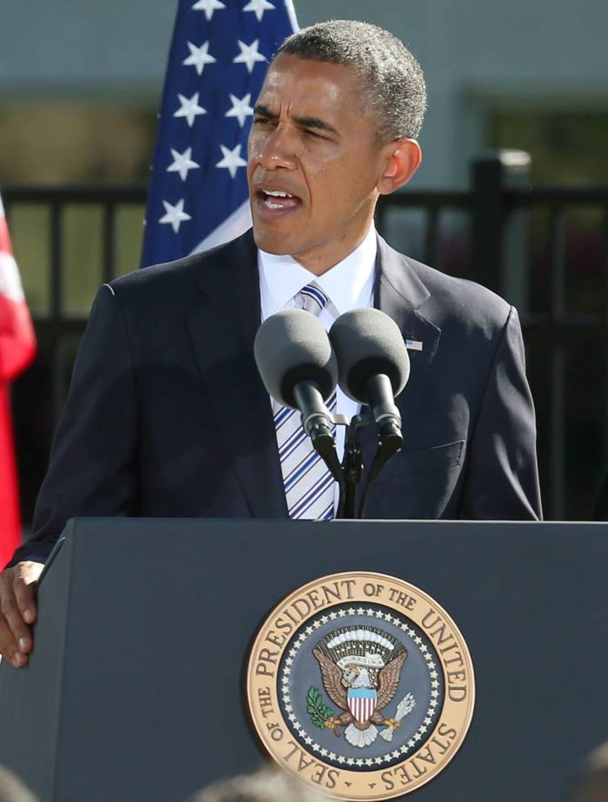 “Con su sacrificio, ellos nos ayudaron a hacer a Estados Unidos lo que es hoy; Estados Unidos salió fortaleceido” de la tragedia, afirmó Obama. AFP MARK WILSON