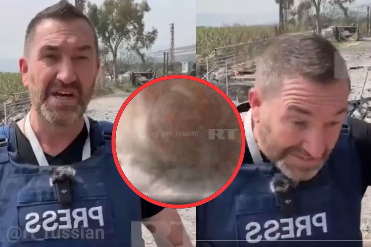 Misil cae junto a periodista en plena transmisión en vivo y el video se vuelve viral