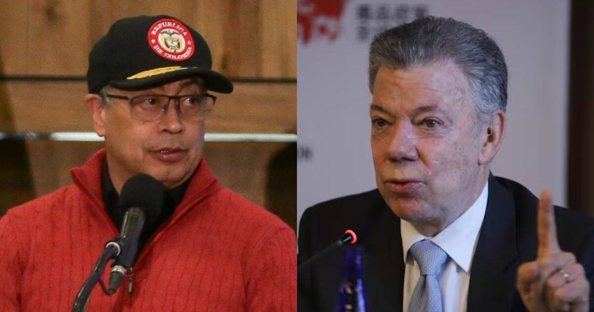 El presidente Gustavo Petro y el expresidente Juan Manuel Santos. // Foto: ilustración