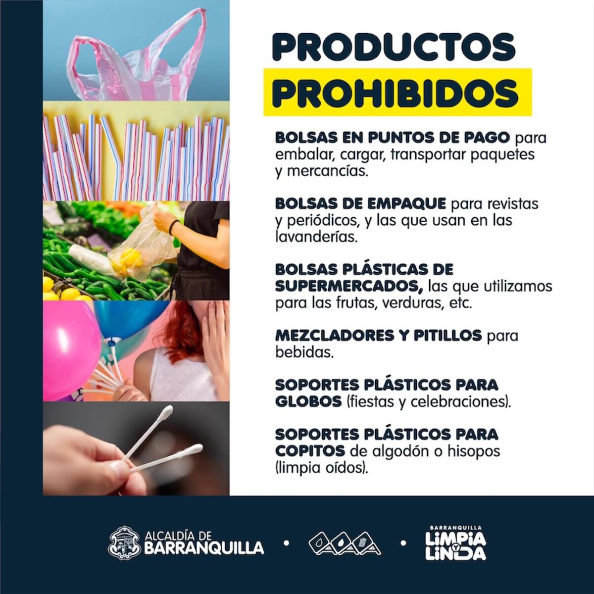 El Distrito de Barranquilla entregó recomendaciones ante la salida del mercado los plásticos de un solo uso.