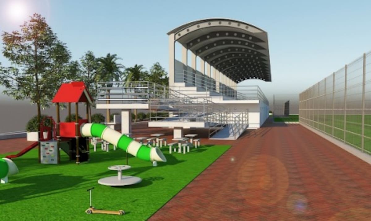 La cancha de futbol que tendrá Pinillos contará con gramado tipo pasto sintético, graderías e iluminación, baterías de baños y área administrativa. // Foto: Gobernación de Bolívar.