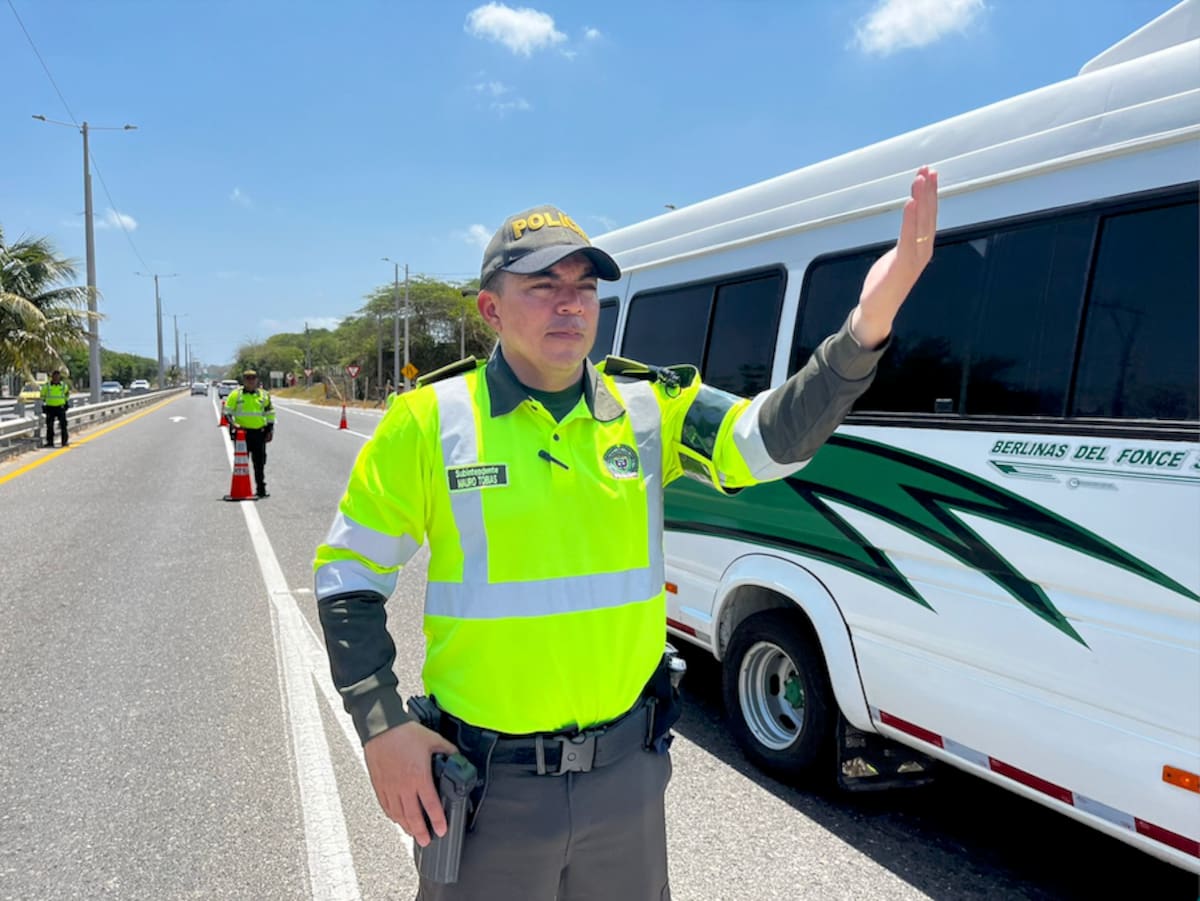 La Policía Nacional, a través de la Seccional de Tránsito y Transporte tendrá más de 70 hombres en las vías durante 'El Plan Retorno' de Semana Santa en el Atlántico.//Cortesía Policía Atlántico.