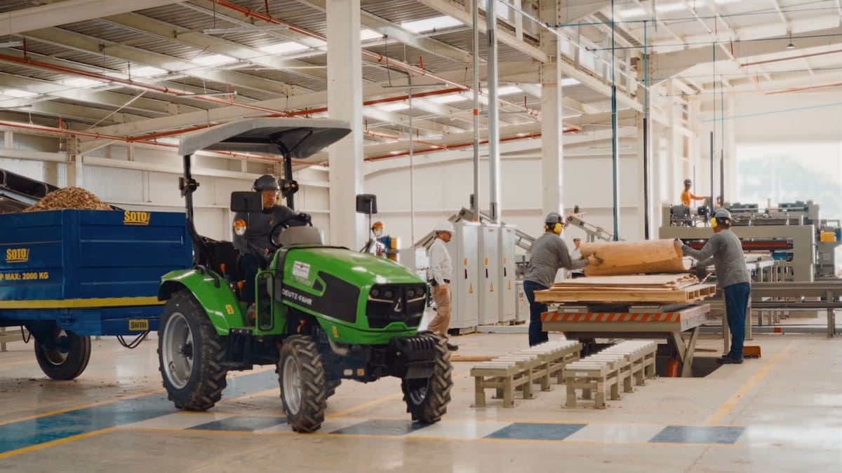 Interior de la planta de madera contrachapada y reforestada, Refopanel, en Zambrano, Bolívar. //Cortesía