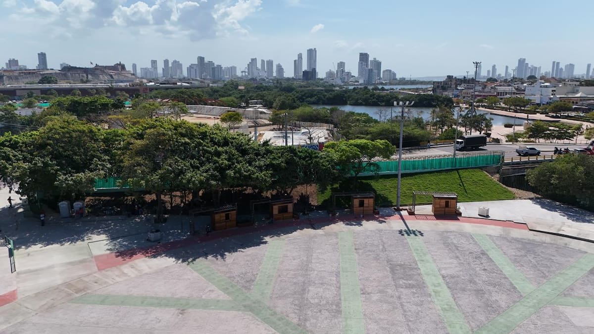 La zona intervenida en la Plaza de Variedades abarca cerca de 8.000 metros cuadrados. // Foto: Cortesía - Alcaldía de Cartagena.