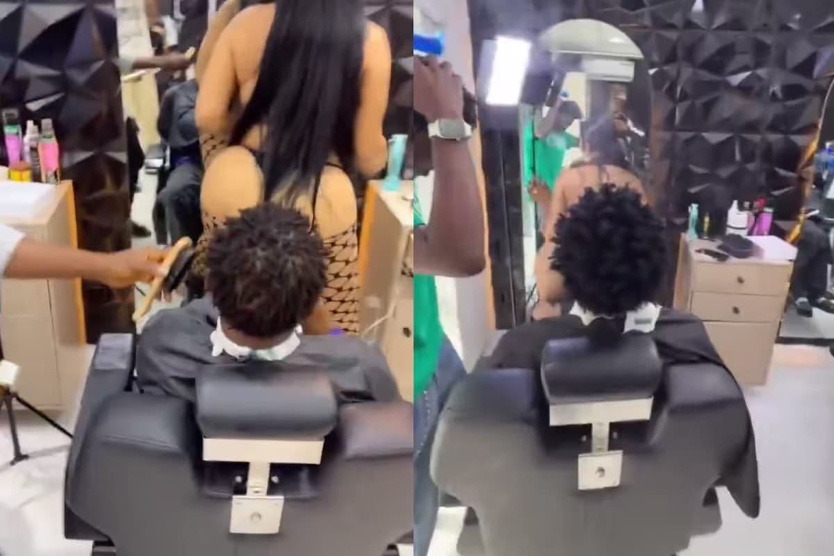 Mujeres semidesnudas fueron grabadas bailando en una peluquería