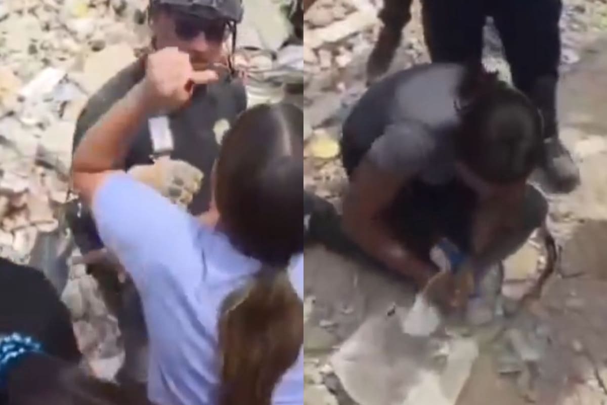 Indignación en Venezuela: policías fueron sorprendidos robando dinero entre los escombros