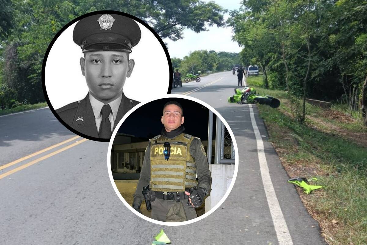 Miguel y Carlos, los policías que murieron en choque de moto en Mompox