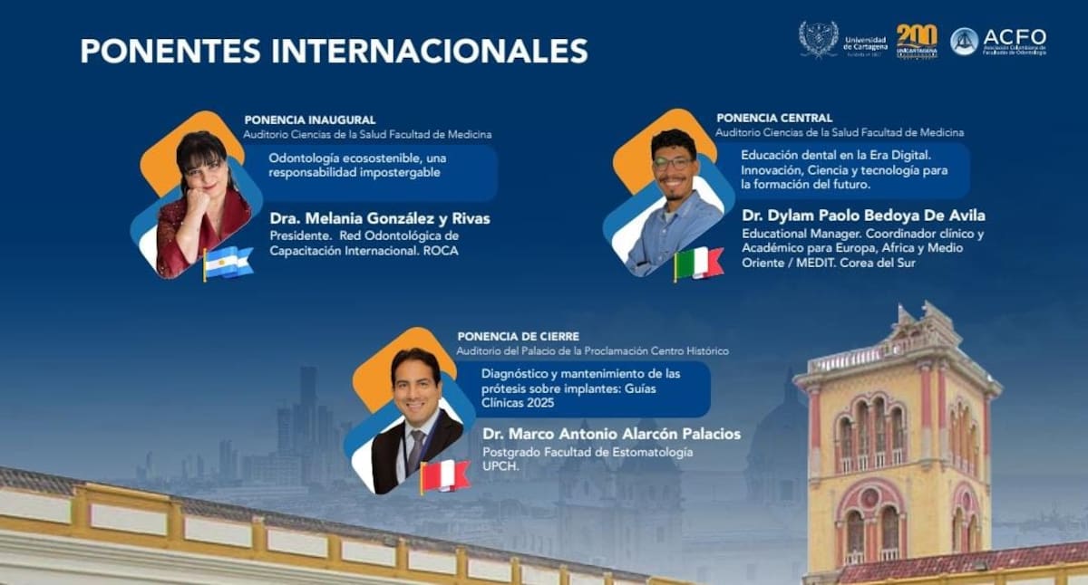 Ponentes internacionales que estarán en el 35º Encuentro Nacional y Latinoamericano de Investigaciones Odontológicas. // Foto: Cortesía.
