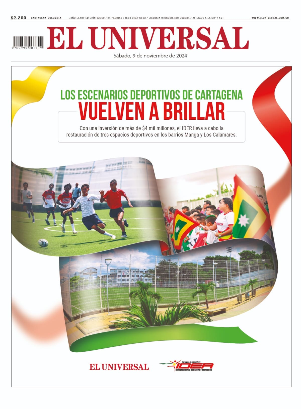El Universal resaltó en su edición de este sábado 9 de noviembre de 2024 la labor del Ider.