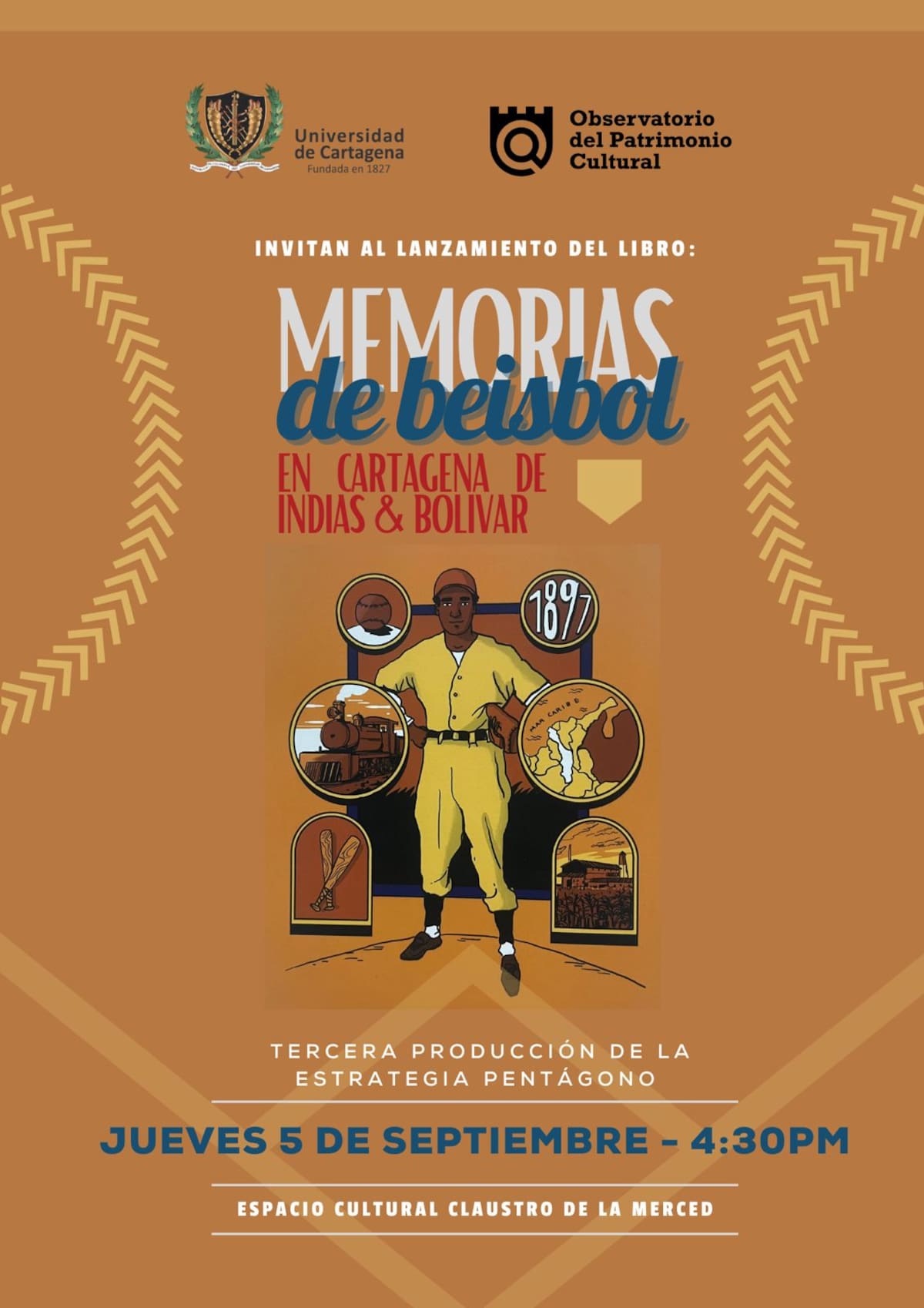 Portada libro “Memorias de Béisbol en Cartagena de Indias y Bolívar”. //Foto: Cortesía.