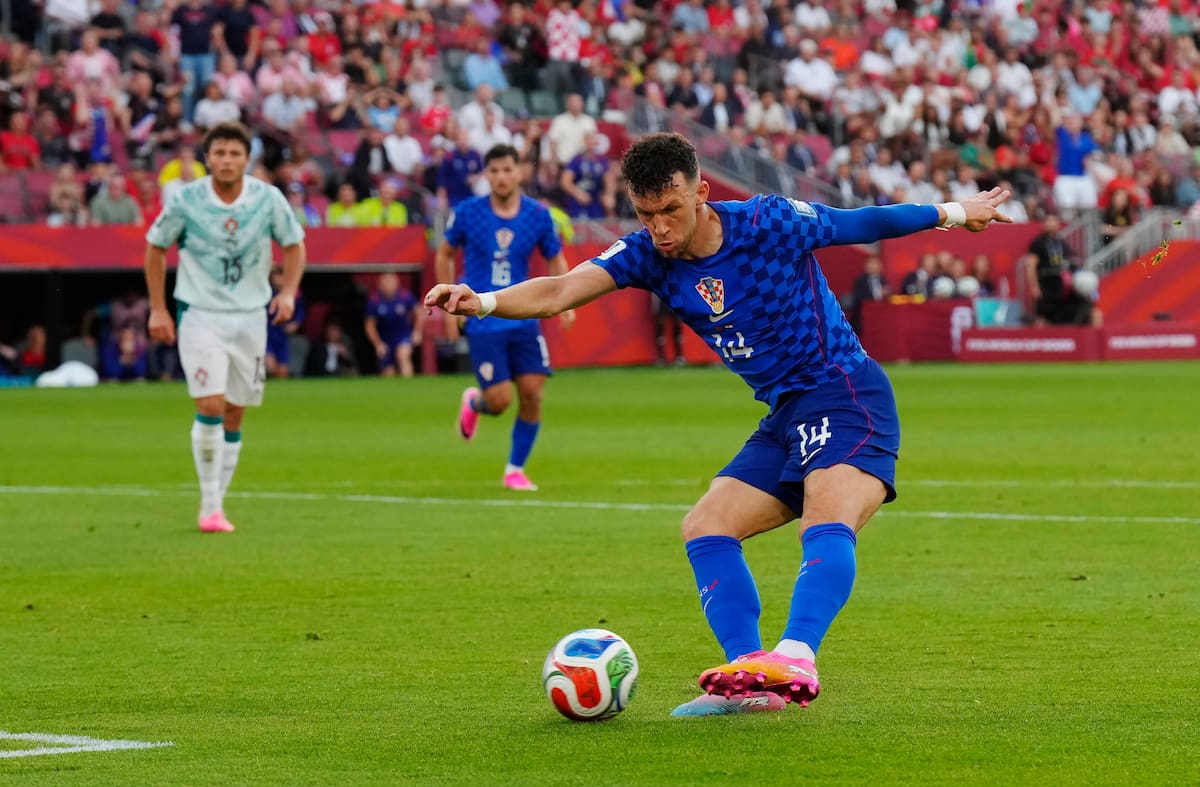 El croata Ivan Perisic (14) puso en ventaja a su selección sobre Portugal en el duelo por dieciseisavos de final en el Mundial. //Foto, AP: Chris Young/The Canadian Press