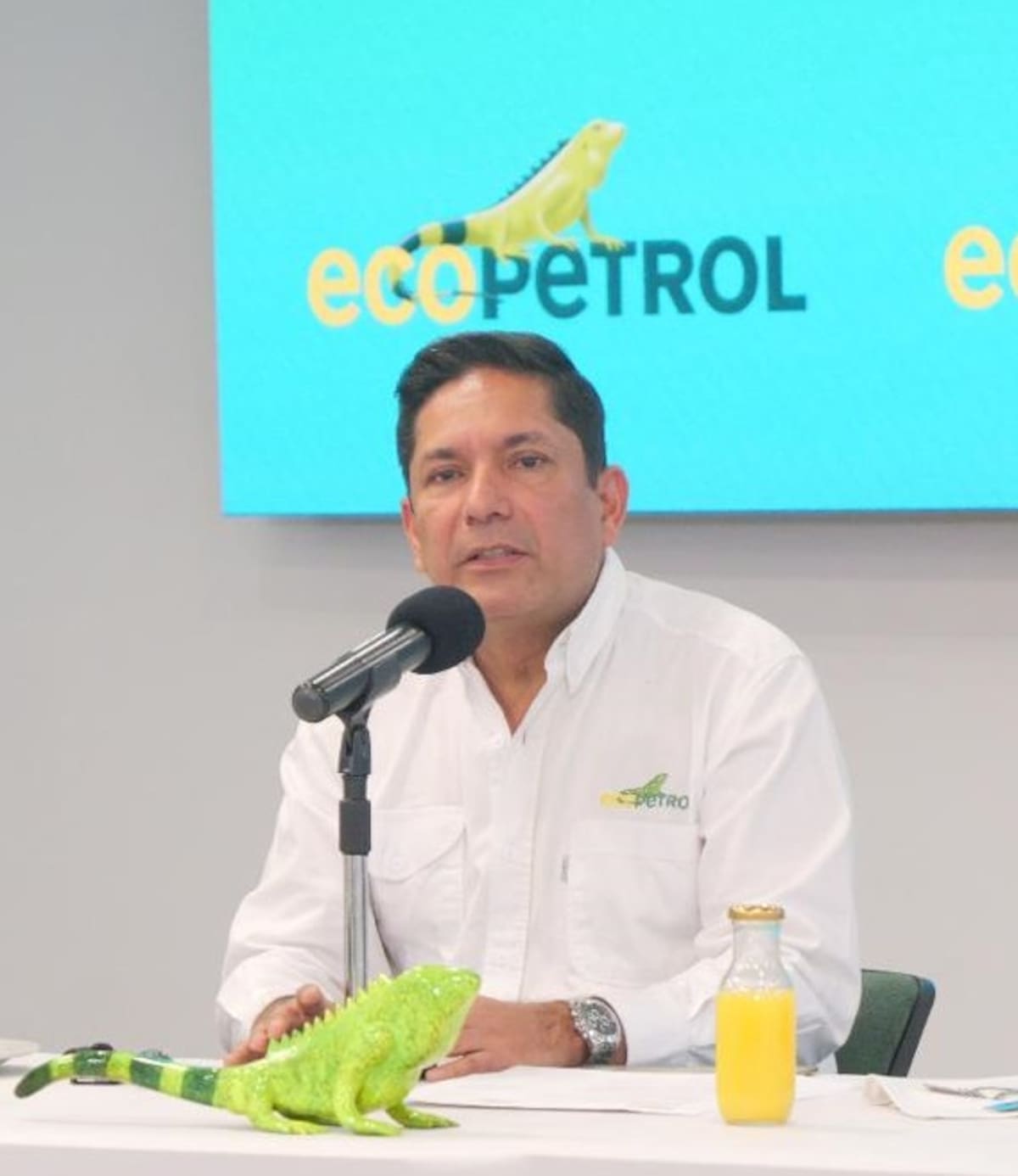 Juan Carlos Hurtado, presidente (e) de Ecopetrol, en rueda de prensa en el Congreso de Naturgas. // Cortesía - Ecopetrol.