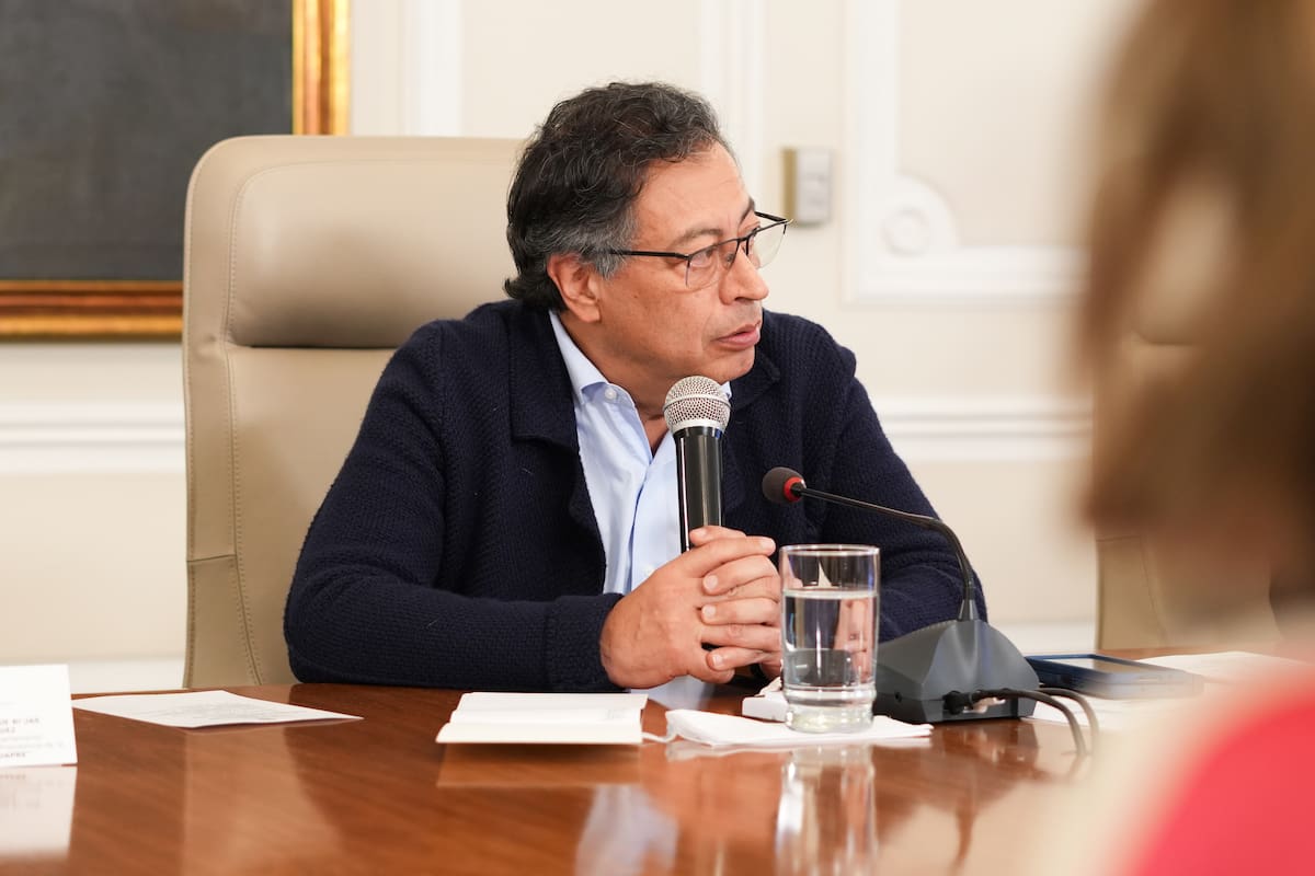 Presidente Gustavo Petro en medio de su discurso en el Consejo de Gobierno.