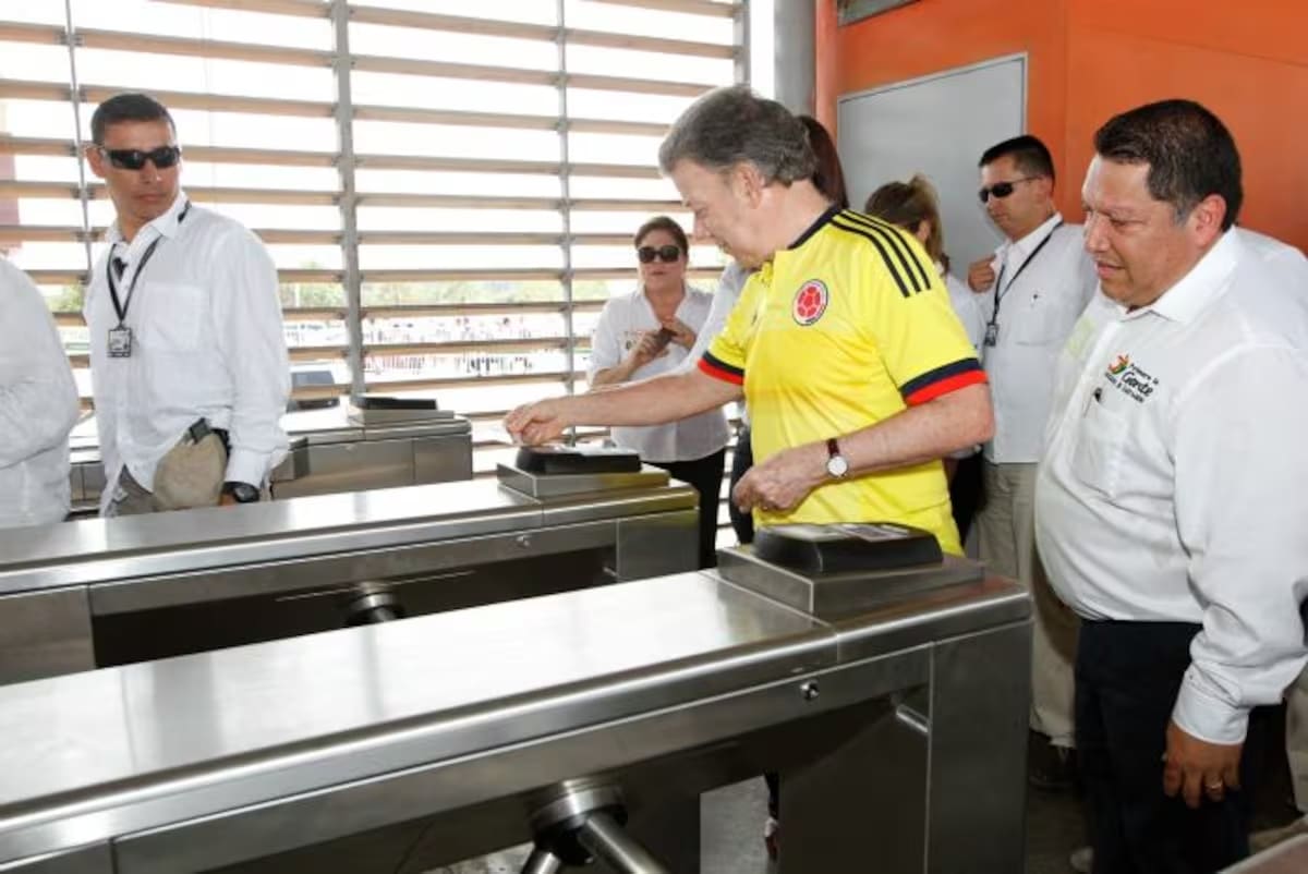 Expresidente Juan Manuel Santos en Transcaribe. // Julio Castaño - El Universal