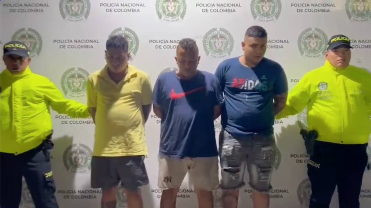 Estos son tres de los presuntos asesinos del Víctor Julio Marín Londoño, durante un atraco del 26 de marzo de 2025 en el barrio San Isidro de Barranquilla..//Cortesía.