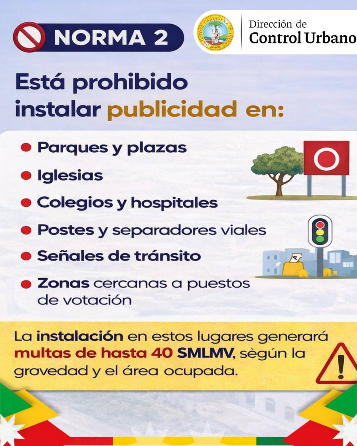 Norma 2 sobre el decreto de la propaganda electoral en Cartagena. // Foto: Cortesía - Alcaldía de Cartagena
