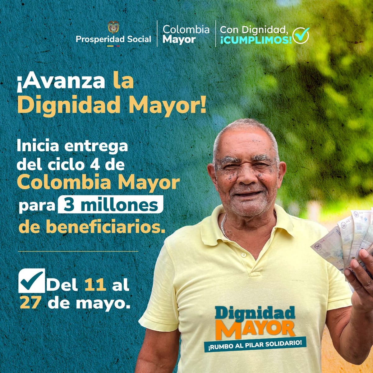 Prosperidad Social entrega subsidio de Colombia Mayor. // Foto: cortesía de Prosperidad Social
