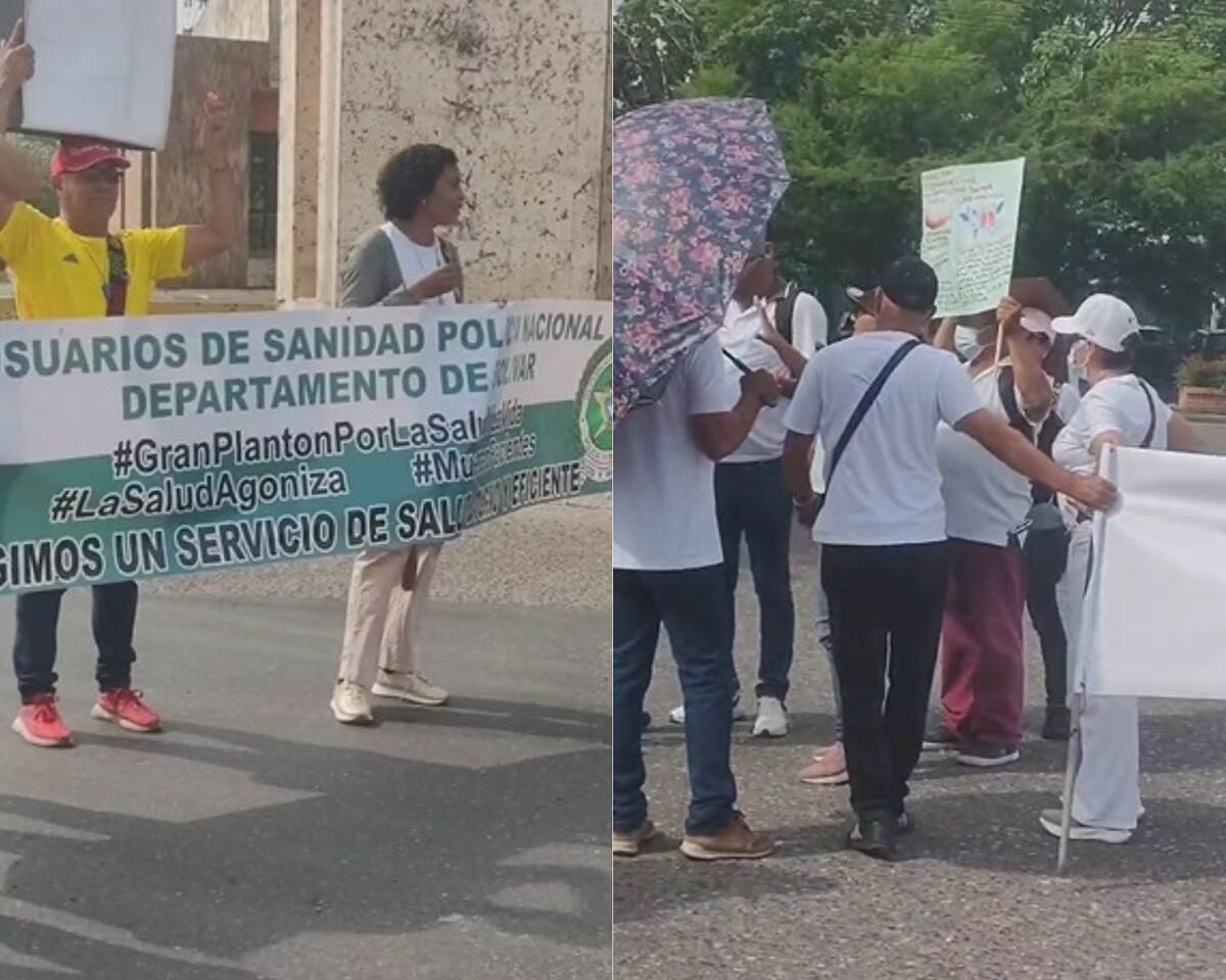 Protesta de policías jubilados en Cartagena. // Foto: cortesía