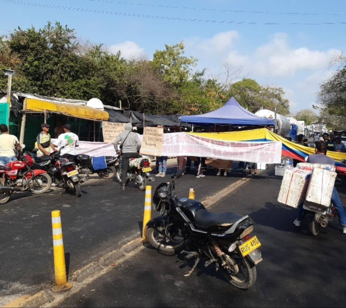 Protesta en El Salado, Carmen de Bolívar. // tomada de Facebook