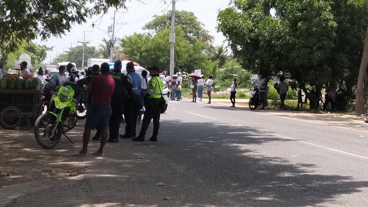Protesta en La Boquilla por Yeison Blanquiceth, herido en un procedimiento policial.