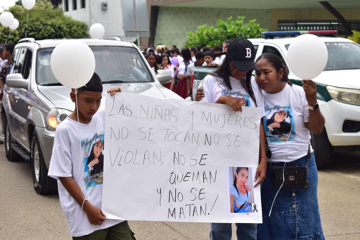 Protesta por el asesinato de Yésica Guerra en Cáceres, Antioquia. //Cortesía
