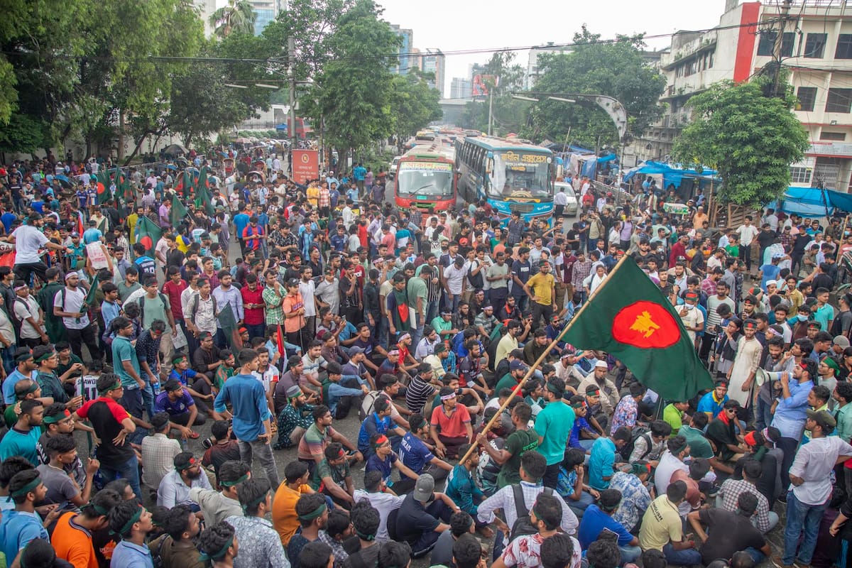 Protestas estudiantiles en Bangladesh. // Foto: EFE