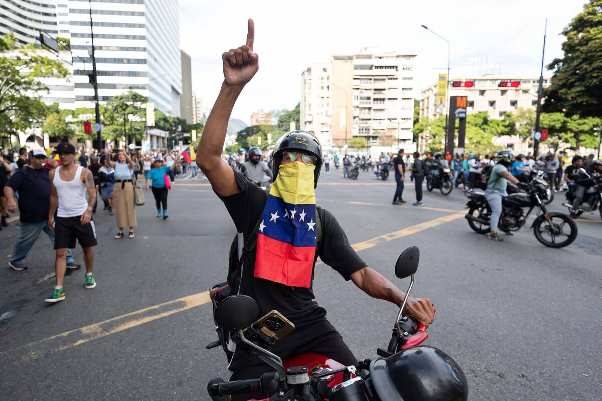 Protestas en Caracas contra los resultados de las presidenciales. // EFE.