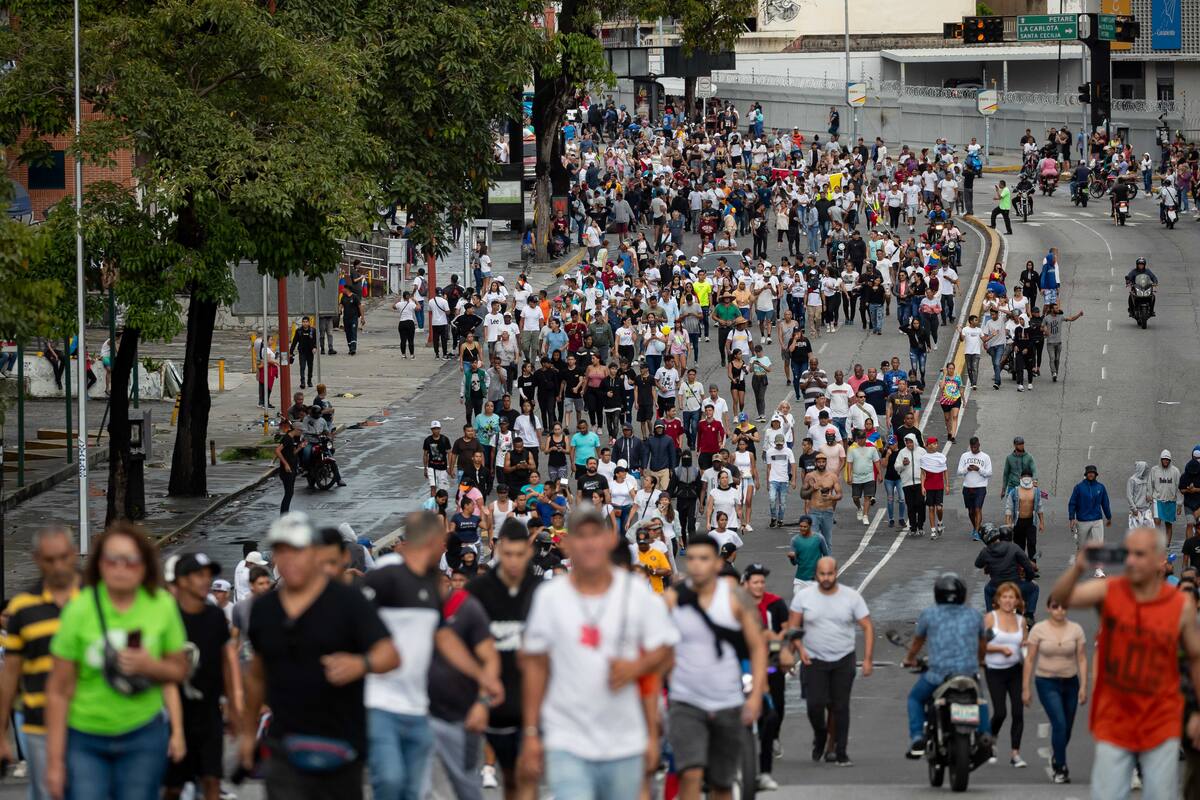 Protestas en Caracas contra los resultados de las presidenciales. // EFE.