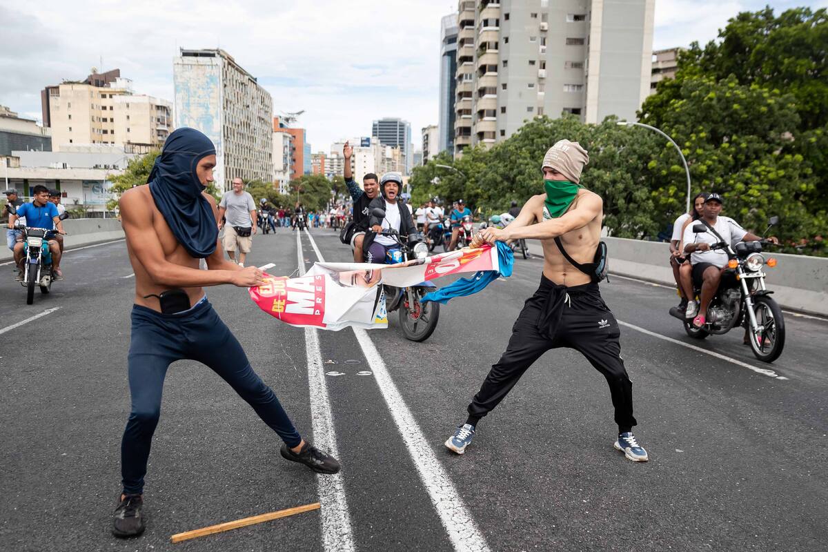 Protestas en Caracas contra los resultados de las presidenciales. // EFE.