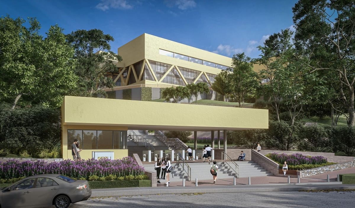 Diseño de uno de los accesos a la Ciudad Escolar Comfenalco, en Zaragocilla. // Cortesía