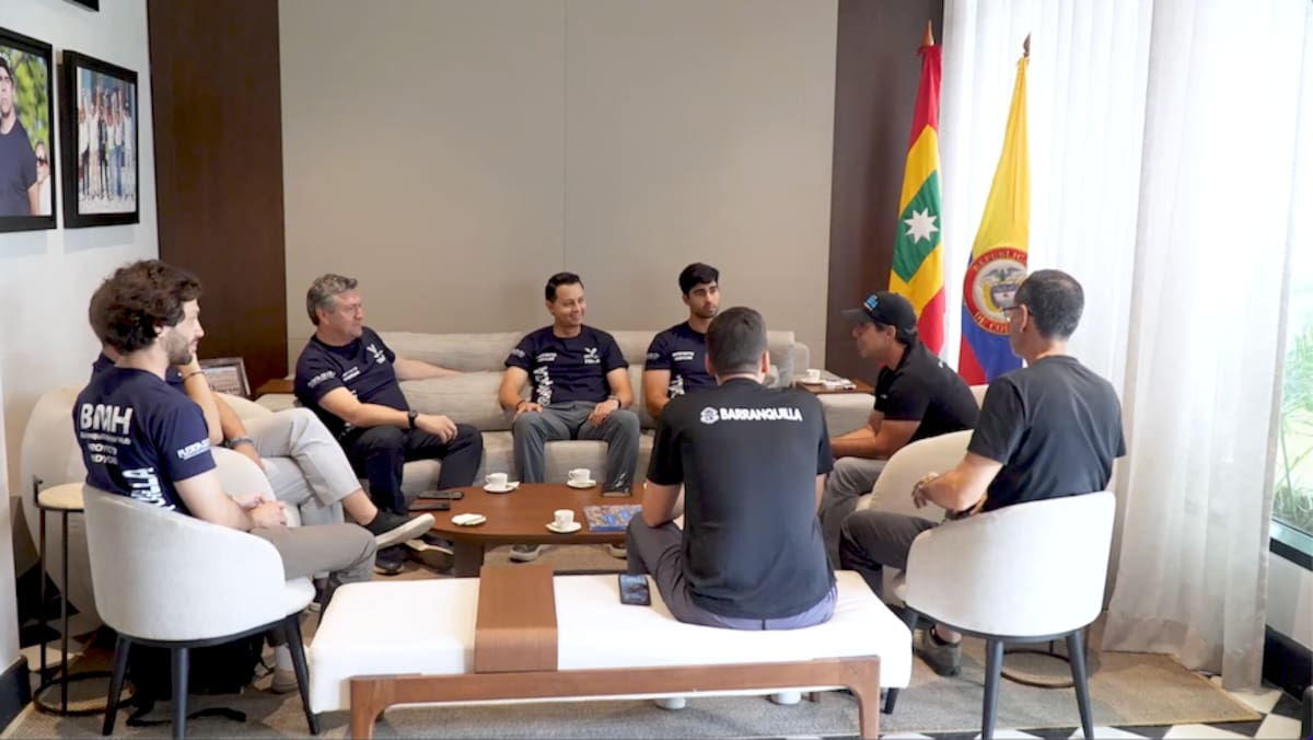 El alcalde Alejandro Char fue el anfitrión de la reunión que sostuvo con el equipo de asesores deportivos de la IndyCar sobre la posibilidad de realizar un Gran Premio Urbano en Barranquilla.//Cortesía Alcaldía de Barranquilla.