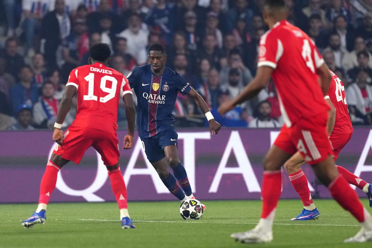 Ousmane Dembélé marcó dos goles a Bayern Múnich en el duelo de ida por las semifinales de la Champions League. //Foto, AP: Aurelien Morissard